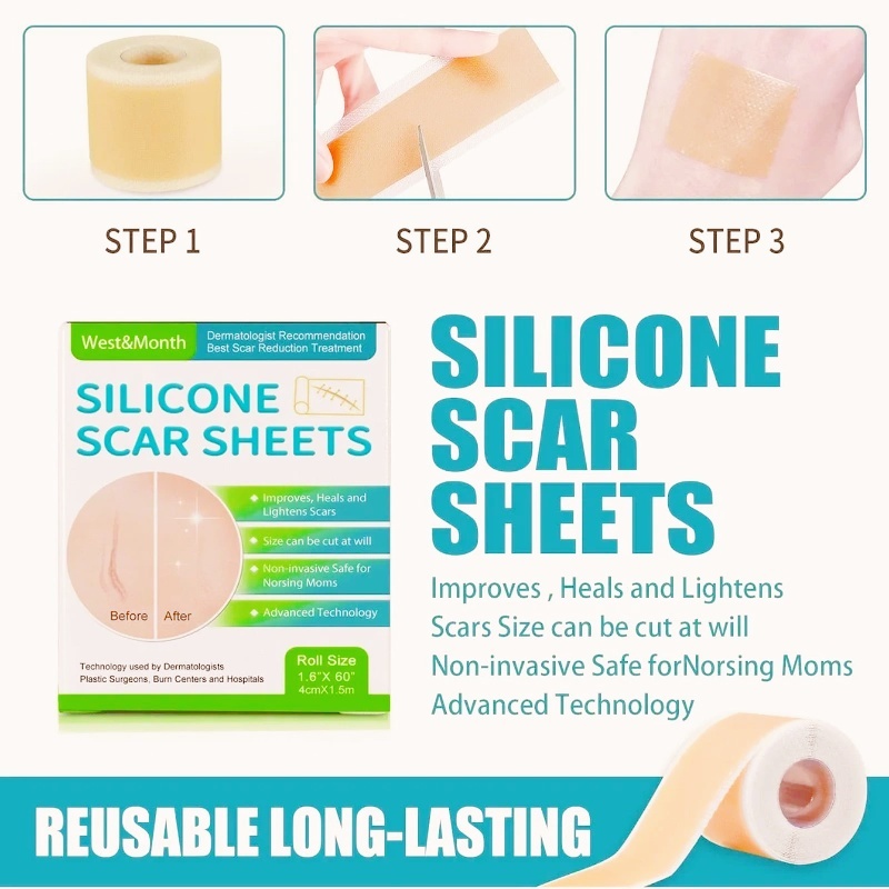 Silicone Scar Sheets Self-adhesive Beauty Stickers Surgical Scars ...