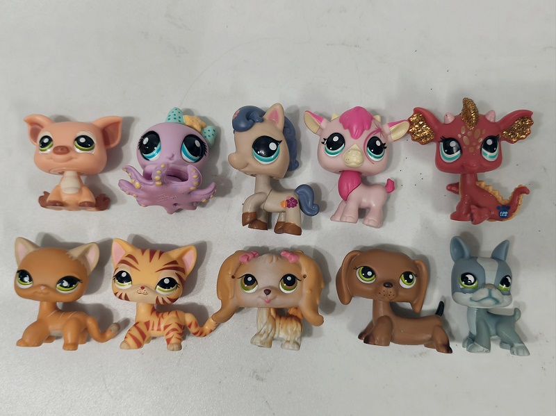 10pcs/lot Littlest Pet Shop toy LPS Cat Dog Pig Horse Dragon Figure for ...