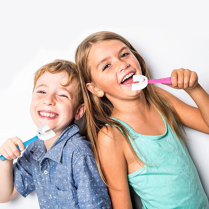 Children toothbrush U shape toothbrush for kids toddler baby 2-12 years ...