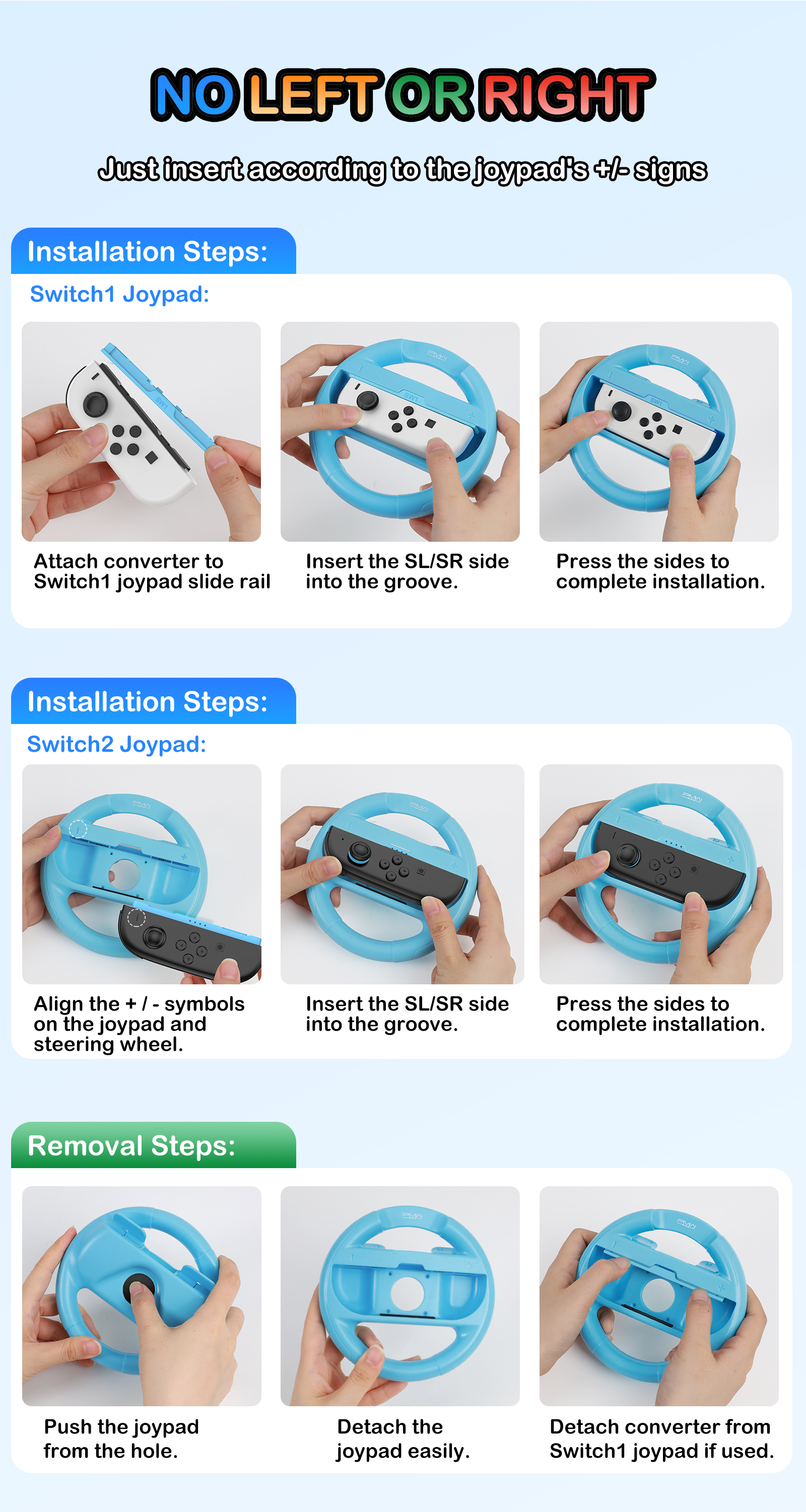 IINE Steering Wheel for Switch 1 & 2 / for Switch1 & Switch2 Immersive ...