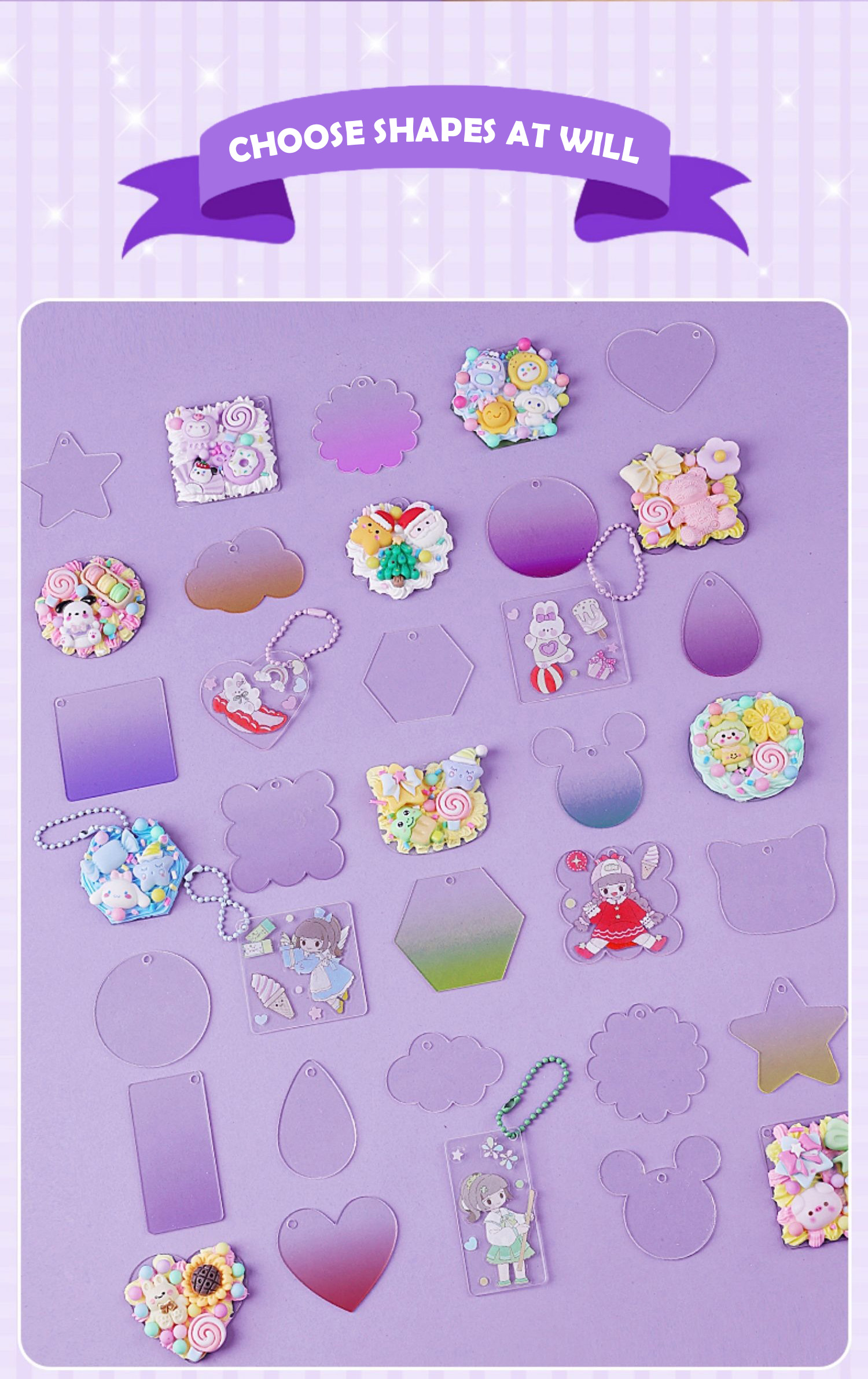 522Pcs Guka Sticker set Cream Glue DIY Keychain set material Tool kit ...