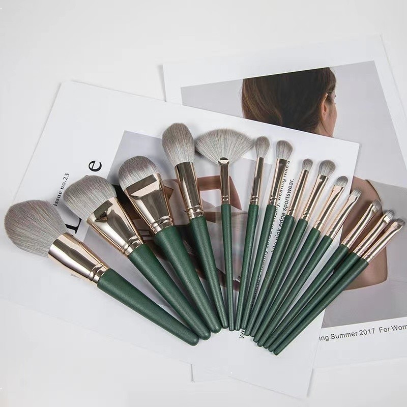 14-Piece Professional Makeup Brush Set - For Foundation, Eyeshadow ...