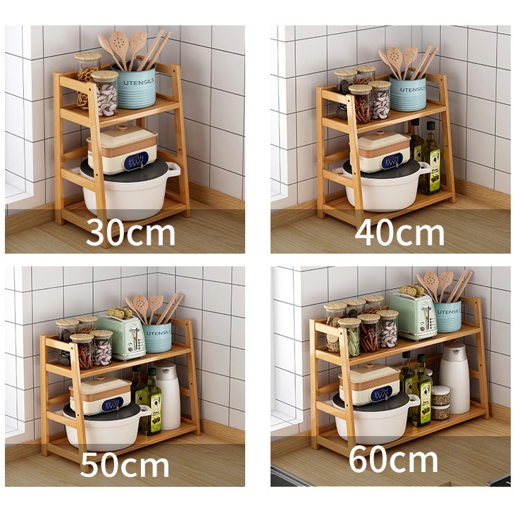 【COD】Bamboo Storage Rack For Multipurpose 2 Layers Wooden condiment ...