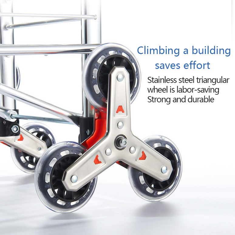 Multifunction Foldable Trolley Shopping Cart Grocery Cart 8 Wheels Two ...