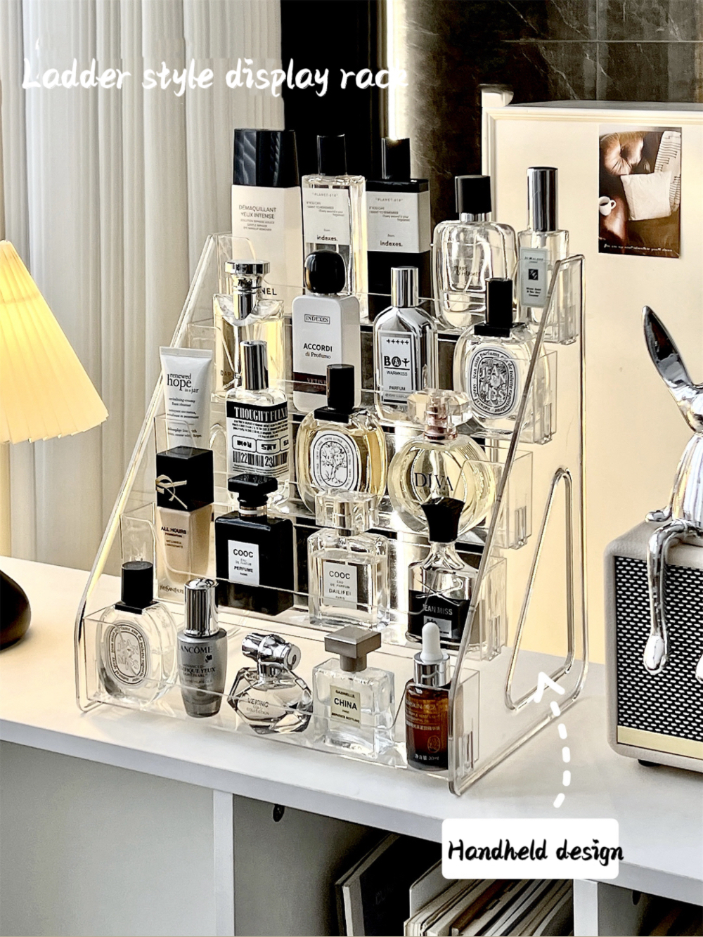 Widening Upgrade 5 Layers Ladder Perfume Organizer Transparent Acrylic ...