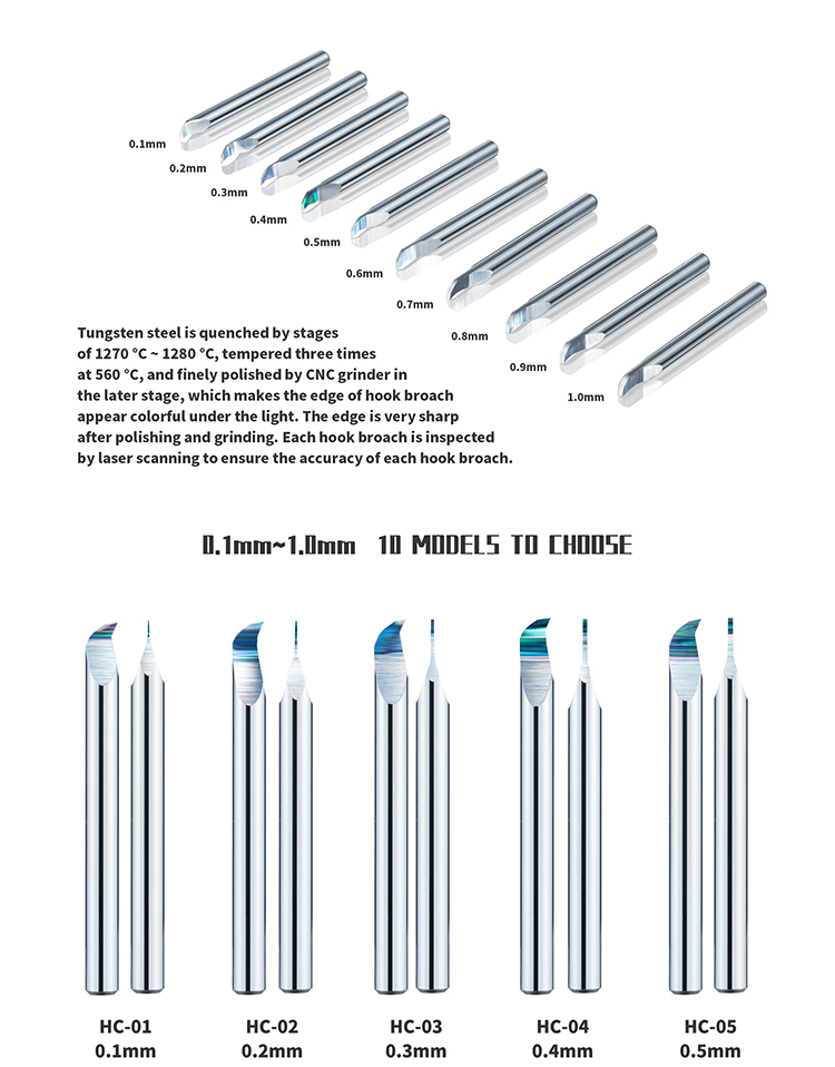DSPIAE HC SERIES Tungsten Steel Panel Line Scriber Hoock BroachA ...
