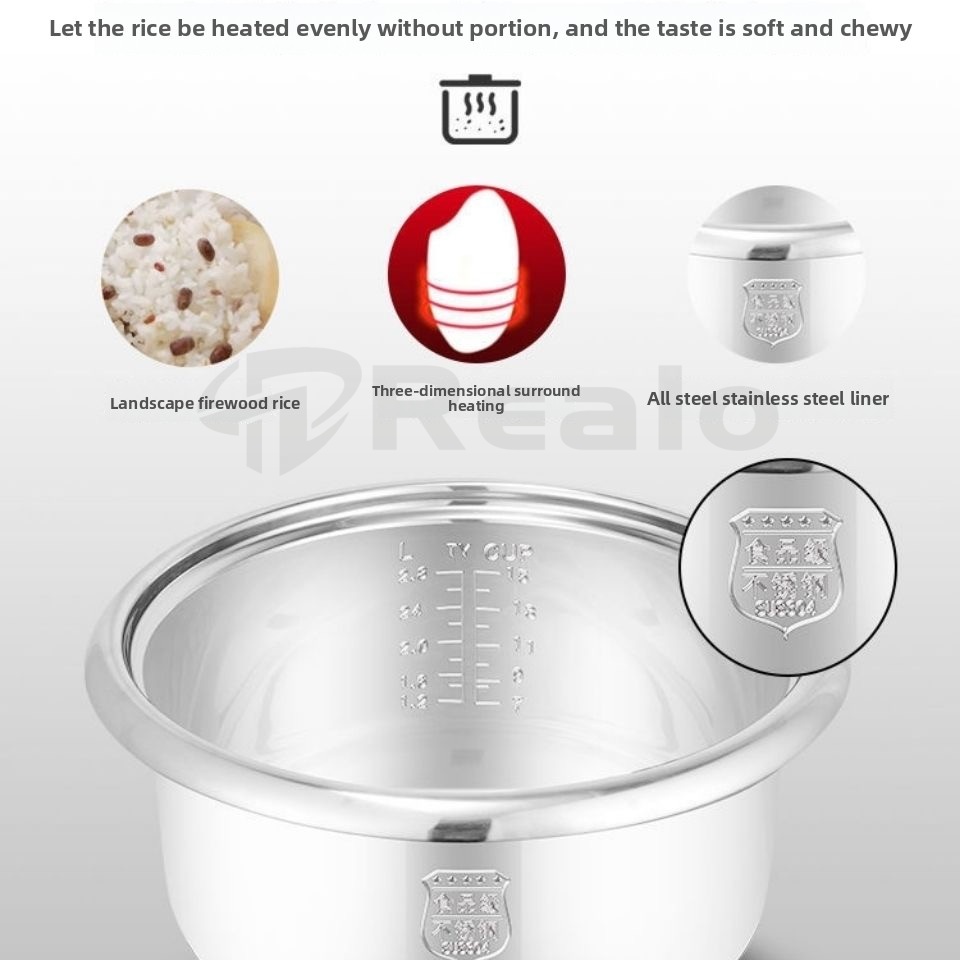 Rice Cooker Inner Pot Replacement 1.8L&10CUPS 304 Food Grade Stainless ...