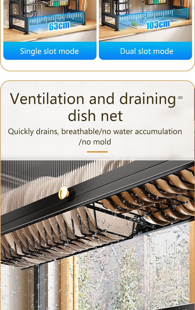 65/85/95CM Dustproof Drain Rack With Cabinet Door Multi-functional Sink ...