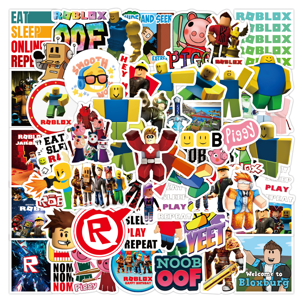 50Pcs Funny Roblox Series A VR Games DynaBlocks Stickers DIY Phone ...