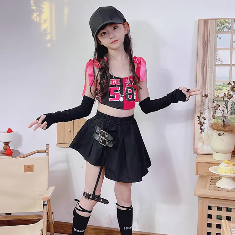 Girls Jazz Dance Costumes Children's Space Hip-Hop suit 2pcs