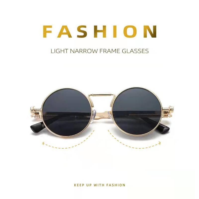 Punk Hip Hop Round Sunglasses Unisex Metal Durable Design Frame for ...