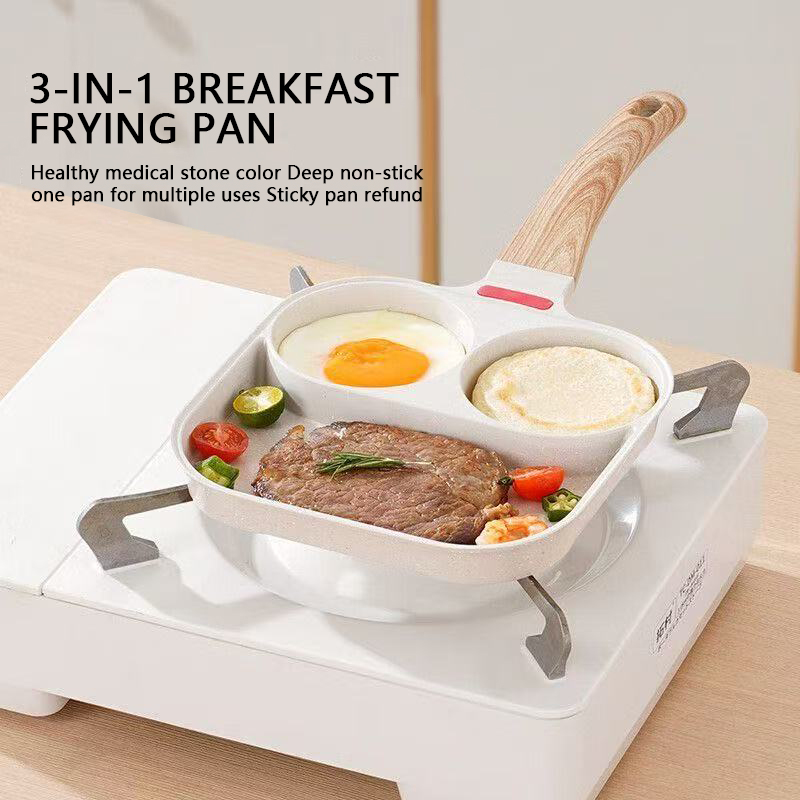 COOKER KING Medical Stone Frying Pan Breakfast Pan Egg Burger Pan ...