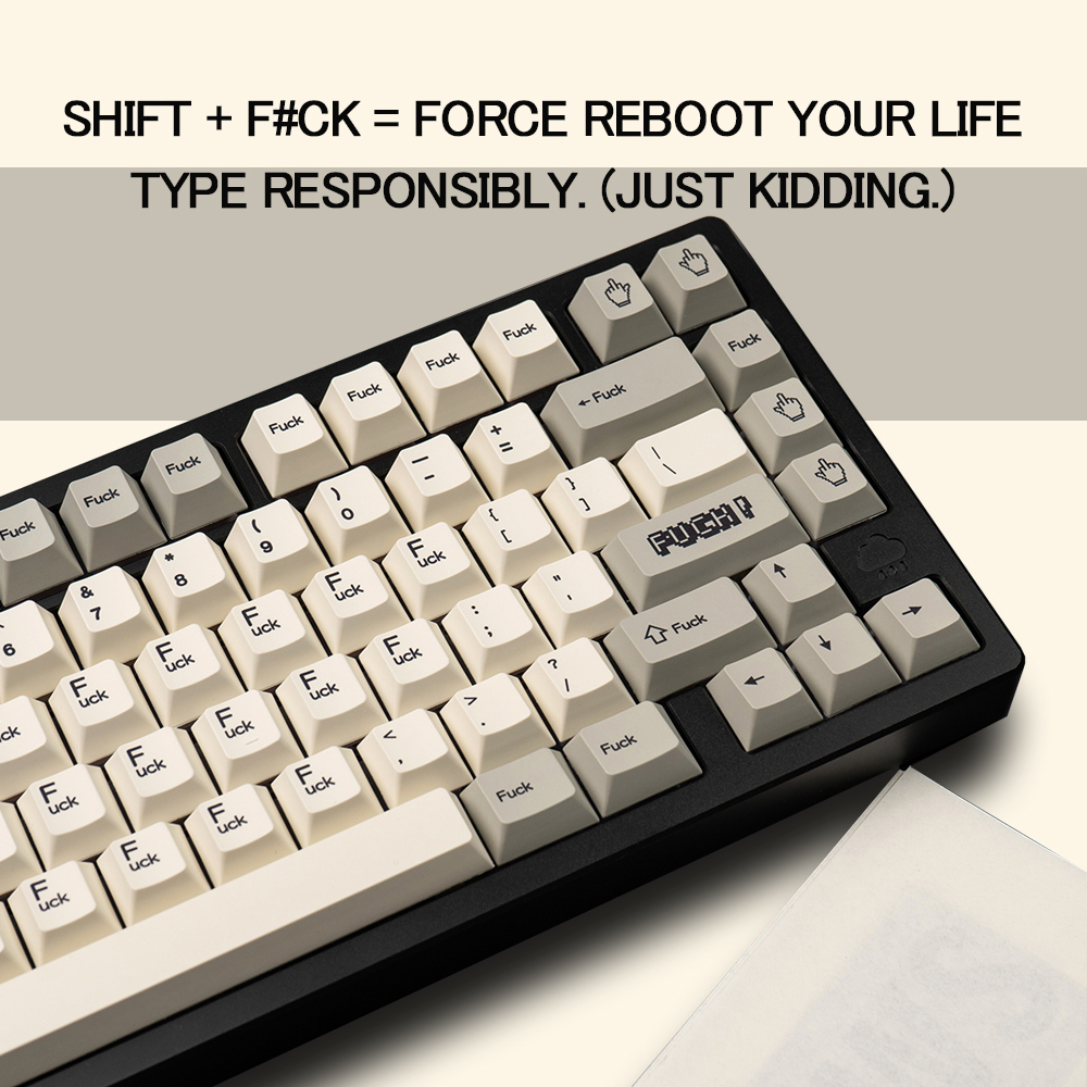 F-ck Keycaps 144Keys/Set Legitimate Rebellion in the Office PBT Cherry ...