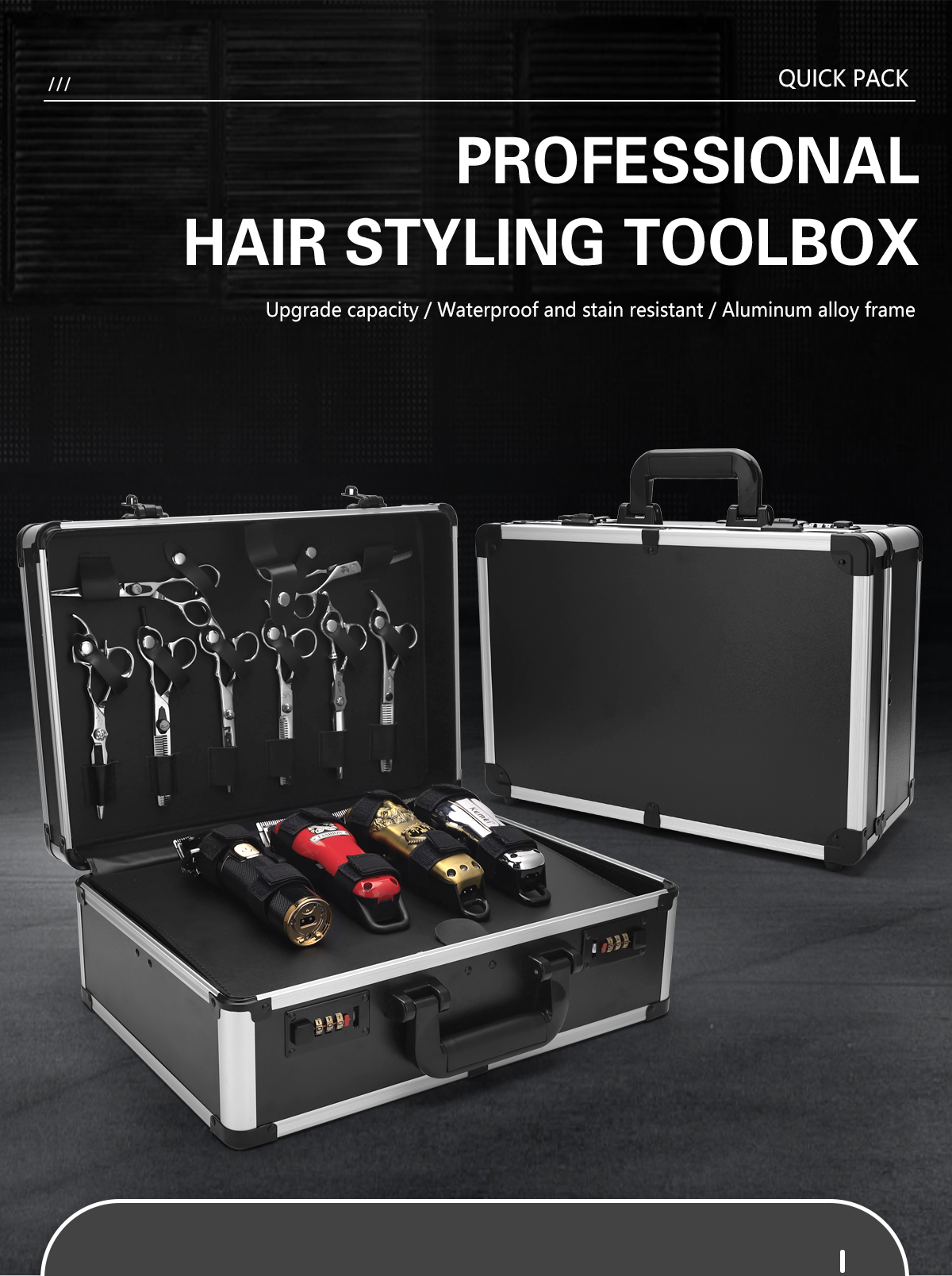 Hairdressing Toolbox Hair Electric Push Shear Storage Box And High End ...
