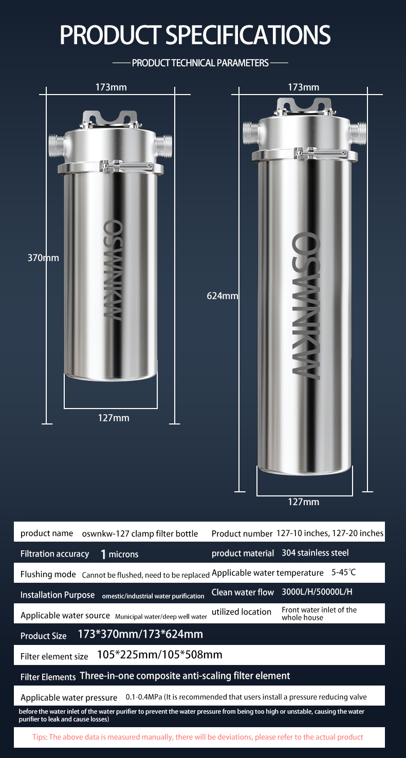 Whole house descaling filter Anti-scale corrosion Hard water Three ...