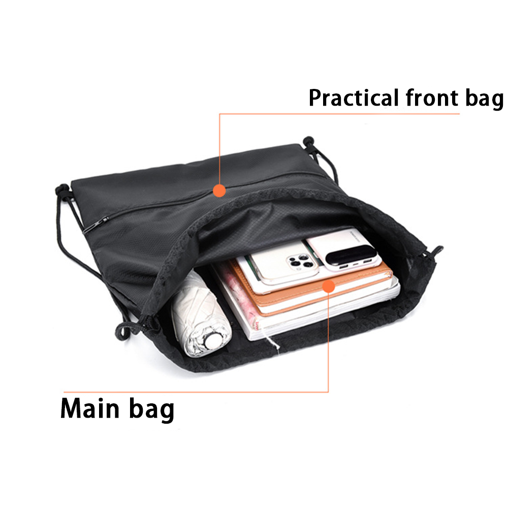 1PC Unisex Drawstring Laundry Bag Waterproof Casual Sport Gym Shooping Backpack - Foto 14