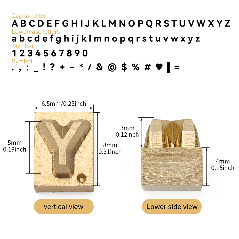 WUTA Brass Letters Number Symbols Stamp Set for Leather Alphabet ...