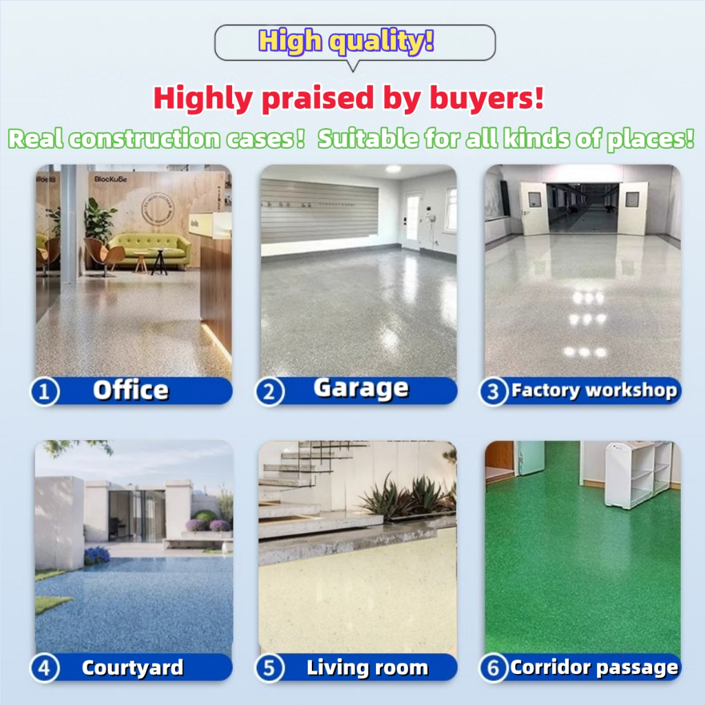 【Durable For 50 Years】Epoxy Floor Paint Wear-Resistant 1kg with Brush ...