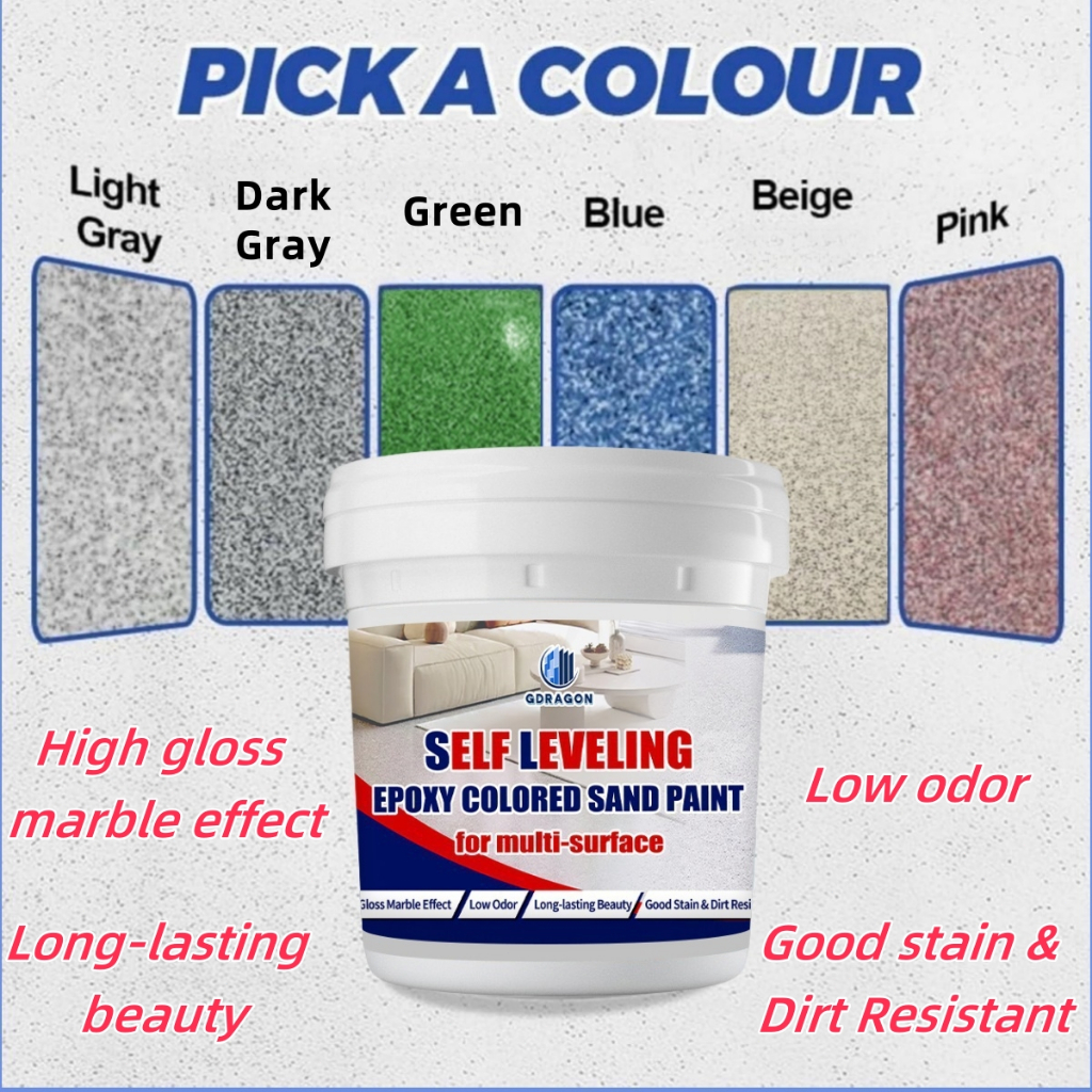 【Durable For 50 Years】Epoxy Floor Paint Wear-Resistant 1kg with Brush ...