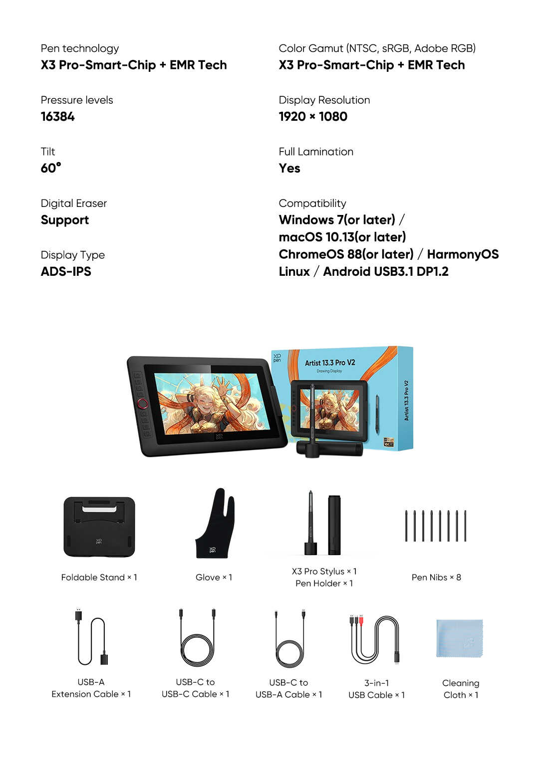 XPPen Artist Pro V2 Graphic Drawing Display Pen Display