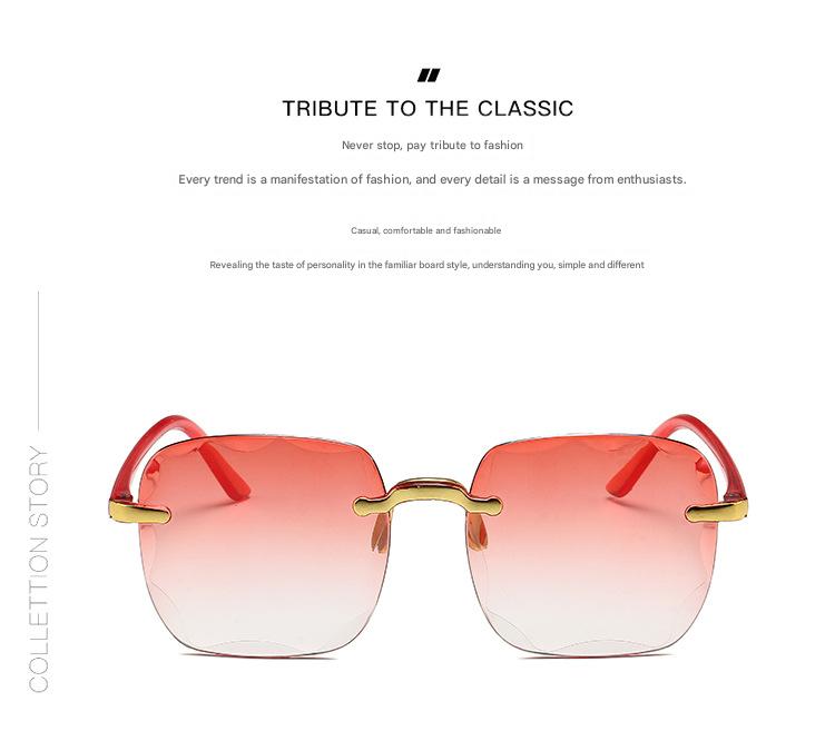 Sunglasses for Women Fashion Rimless Beach Gradient Sunglass Fashion ...