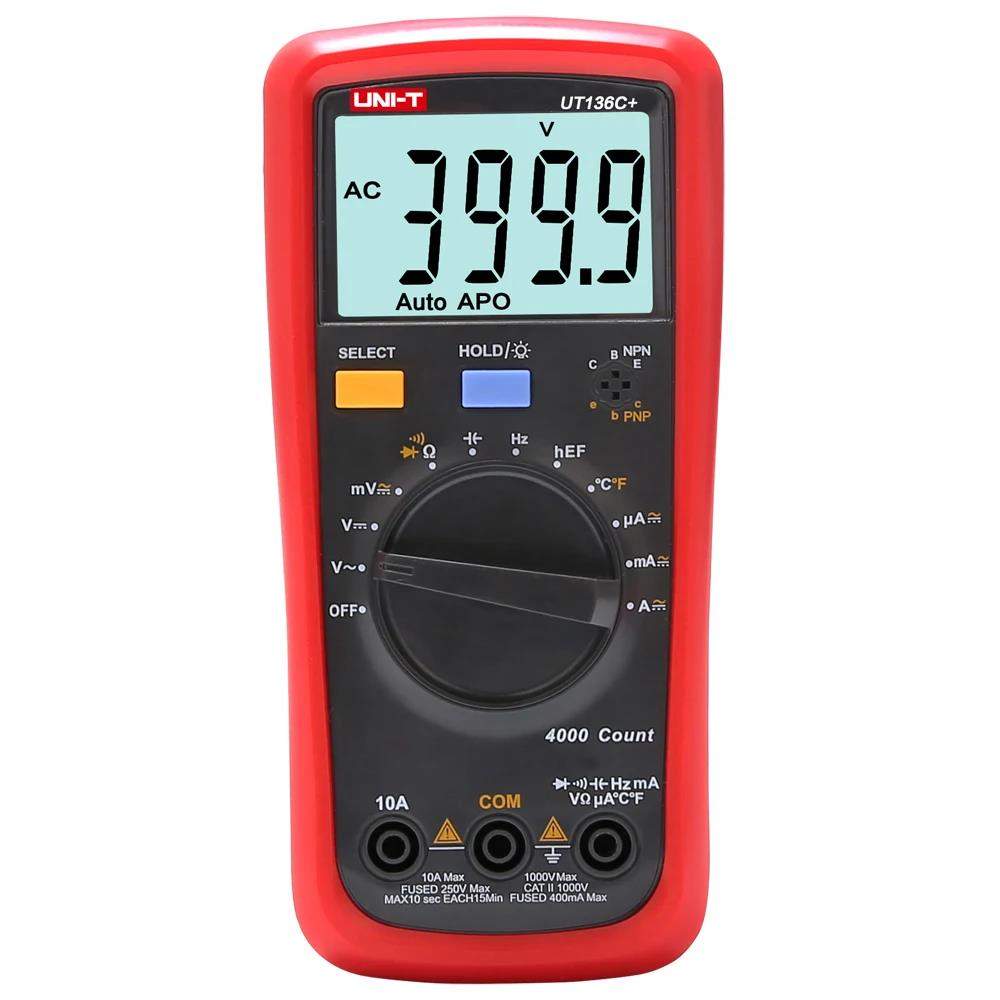 UNI-T UT136B+ Digital Multimeter Large LCD Dual Display 1000V 10A AC DC ...
