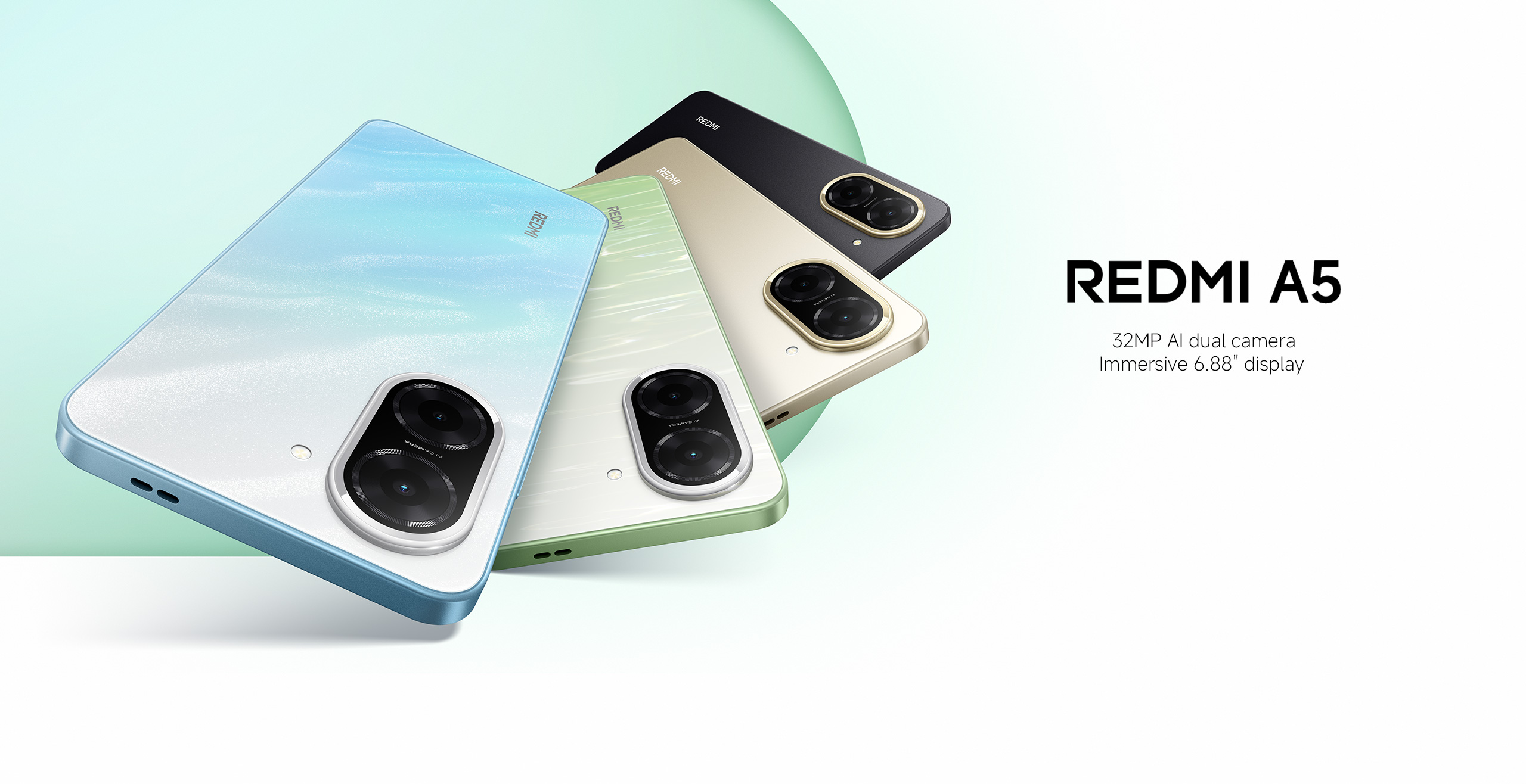 Redmi A5 Smartphone 3GB+64GB/4GB+128GB, 32MP AI Dual Camera