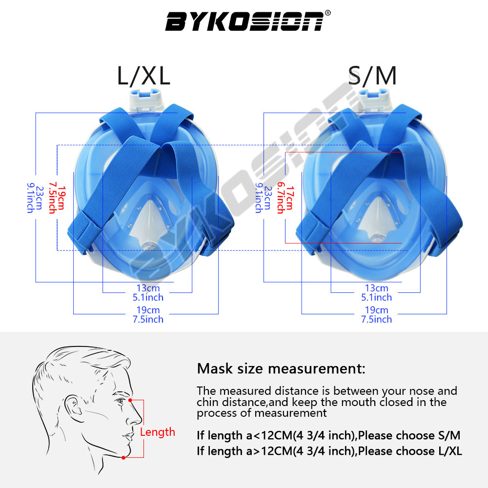 Scuba Diving Mask Full Face Swimming Goggles Anti Leak Easy Breathing ...