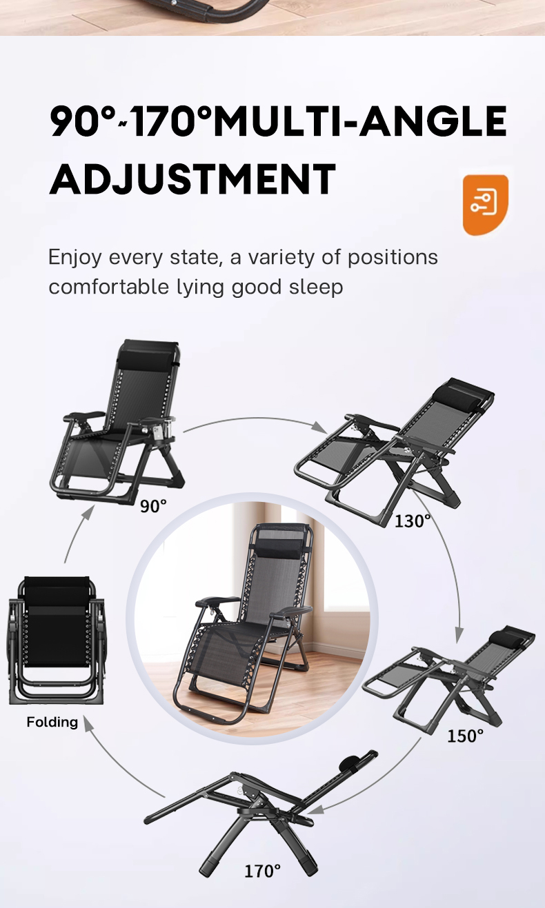RANDOM COLOR Foldable Chair Zero Gravity Reclining/Folding with ...