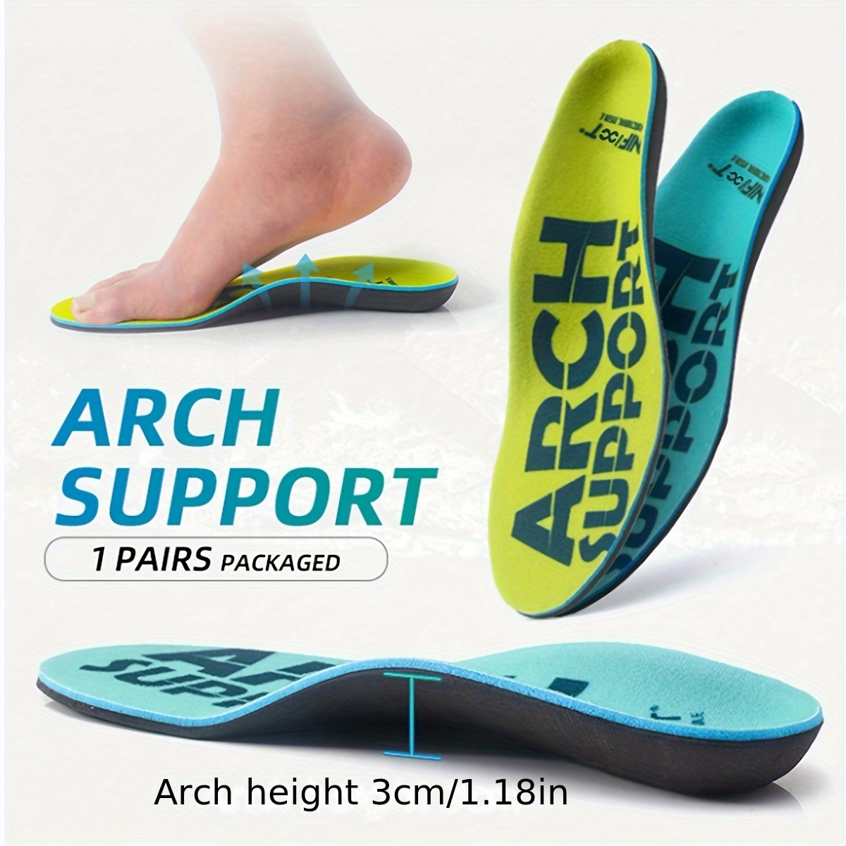 Dynamic Arch Support Insoles for Plantar Fasciitis Running Shoe ...