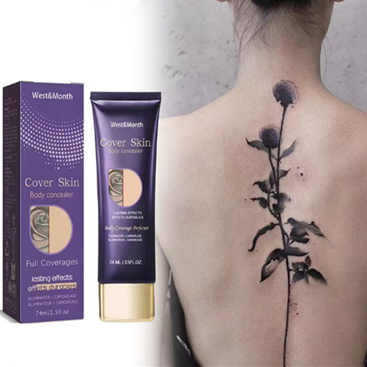 Waterproof Body Concealer for Tattoo & Scar Coverage - Long-Lasting ...