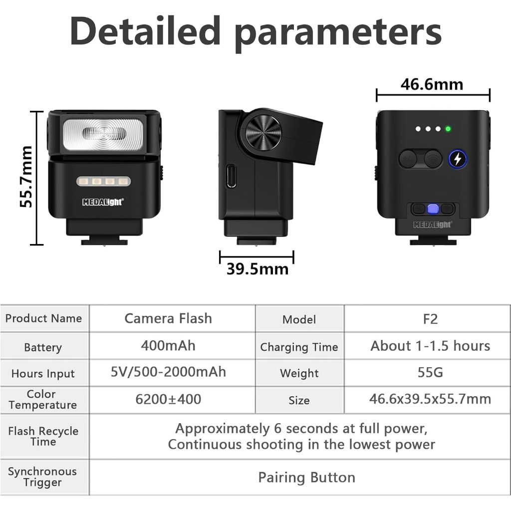 GODOX TT520III Camera Speedlite Flash - Built-in 433MHz Receiver, 8 Power Levels, Compatible With Canon, Sony, Nikon, Etc.