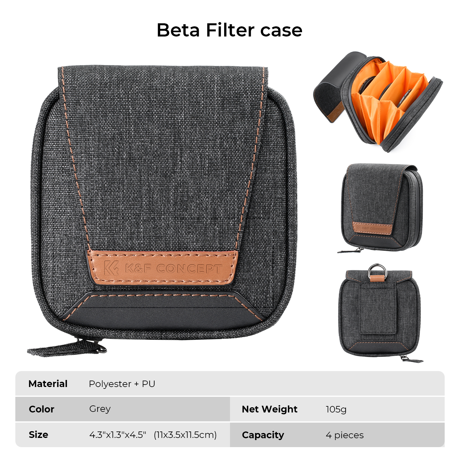 K&F Concept Lens Filter Case 4 Pockets Filter Bag For Camera Filter ...