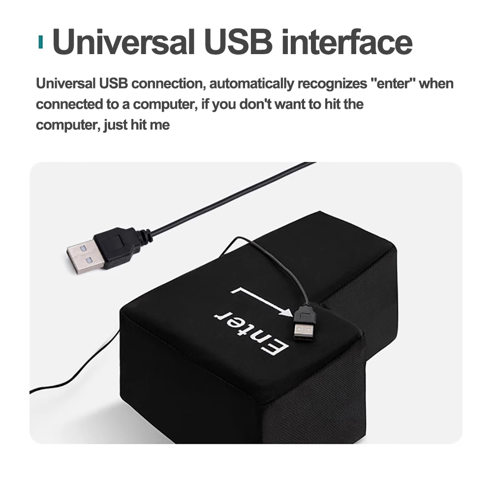 (Local Seller) USB Big Enter Key Button Stress Relief Pillow For Home ...