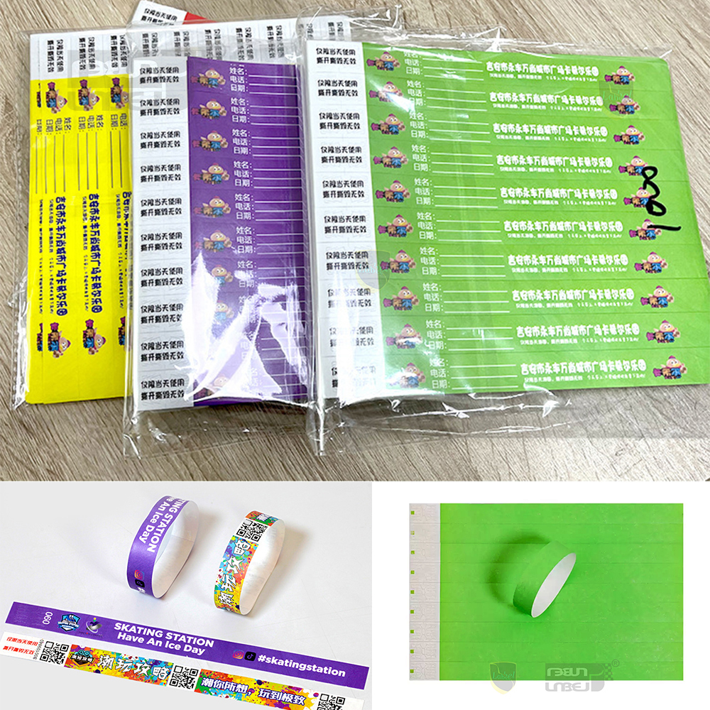 100pcs events wristband tyvek paper disposable wrist band tag party ...