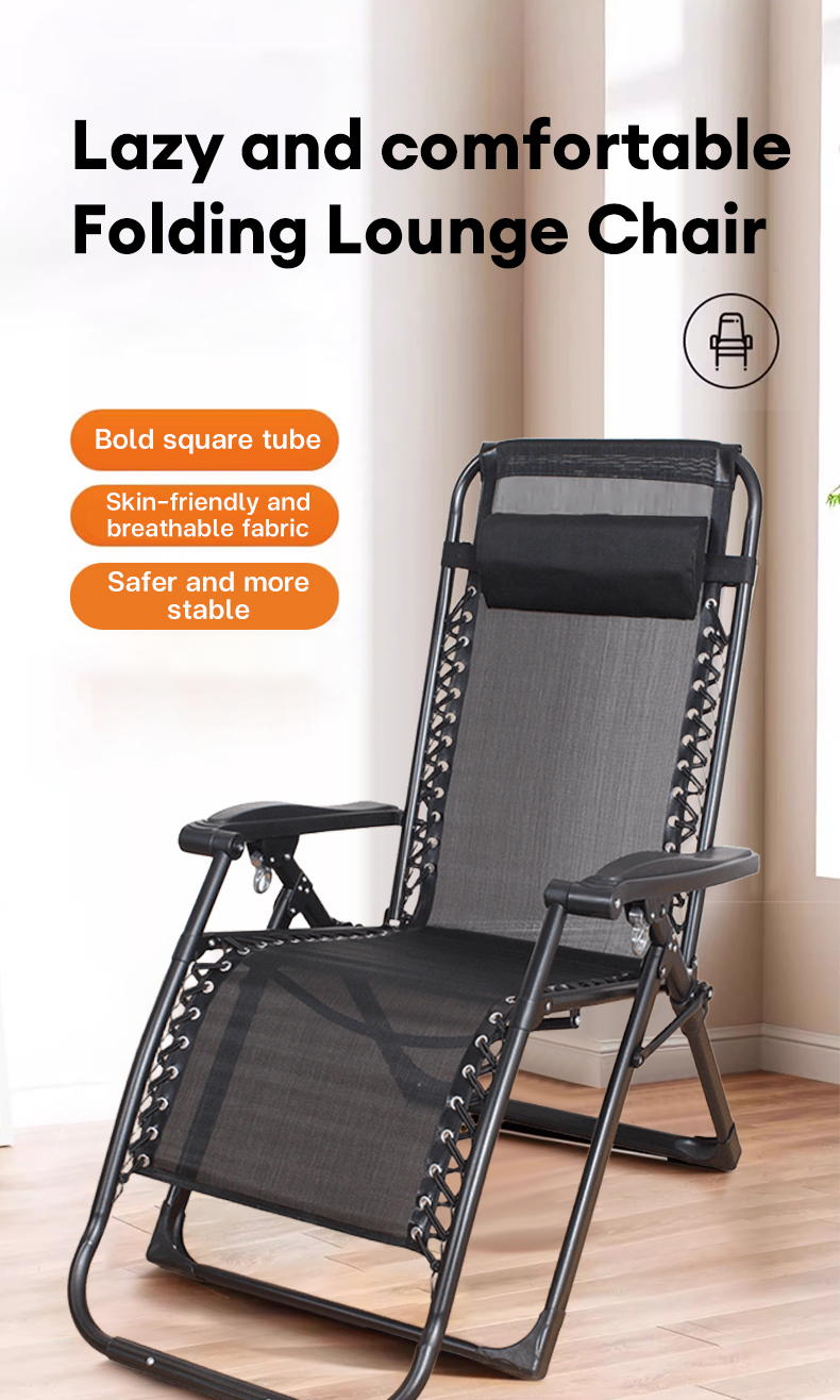 Folding Lounge Chair Load capacity 300KG folding chair Bold square tube ...