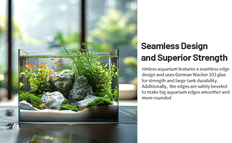 Aquarium Glass Fish Tank Easy to Maintain Ultra Clear Borderless ...