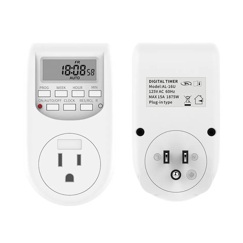 Digital Timer Switch Energy Saving Timer Socket EU/US/UK Hour Weekly ...