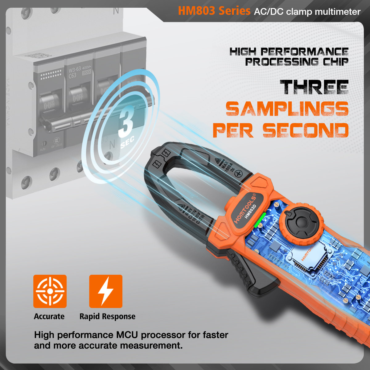 【Free Gift】HOMTOOLS HM803A/D Digital Clamp Meter 1000V/1000A ...