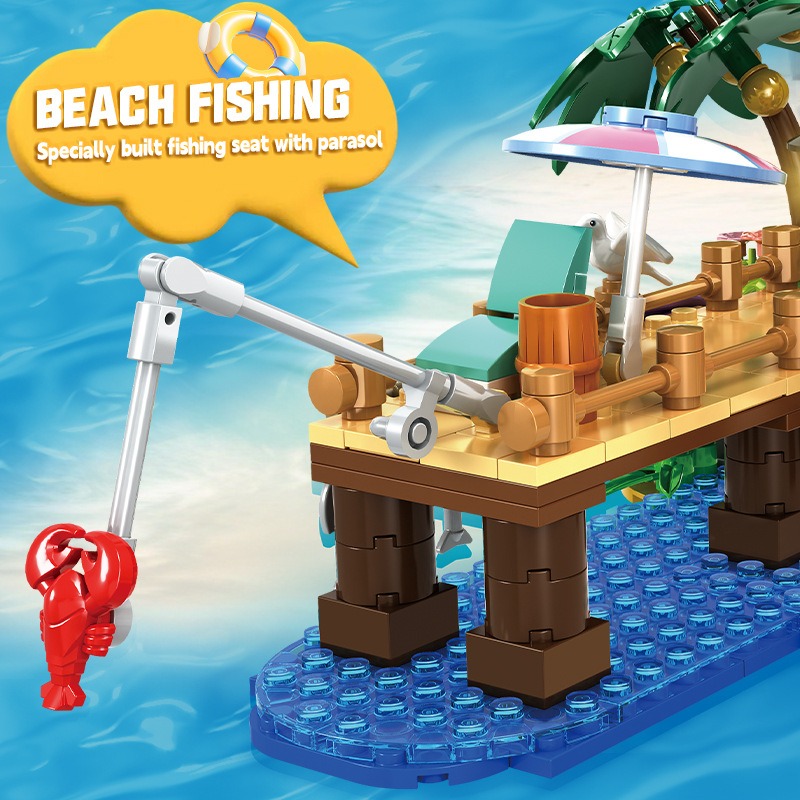 Fishing Hut Building Blocks 603 Pcs WOMA Architecture Bricks Toy Set ...