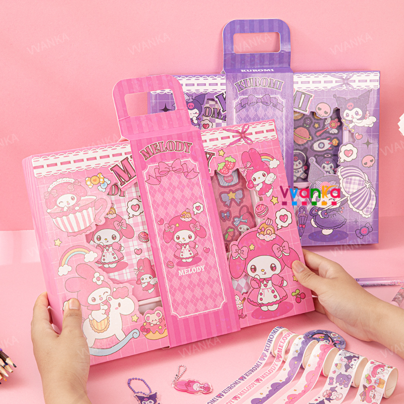 Kuromi Stationery Set Adorable Large Gift Box Pack Full Set Notebook ...