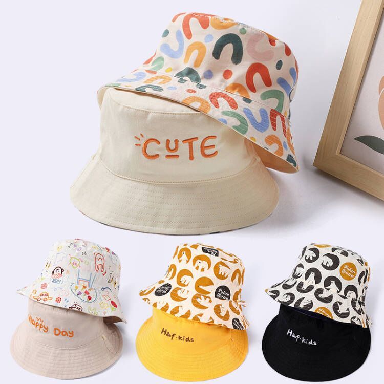 Babyhug Cotton Woven Two Layer Bucket Hat Star Print Navy- Diameter 17 cm main image 0