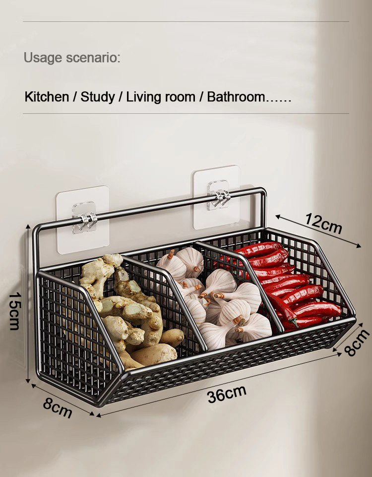 Kitchen Utensils Condiments Organizer Rack Wall Hanging Wares Storage ...