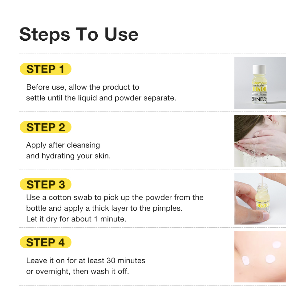 SKINEVER Salicylic Acid Emergency Acne Treatment Serum and Blackhead ...