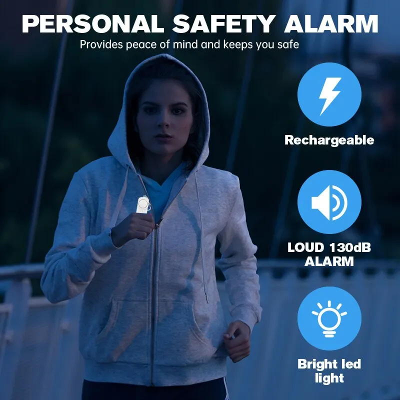 Personal Security Alarm Self Defense 130dB Loud Keychain Portable ...