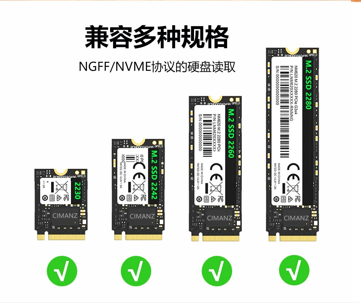 M.2 NVME/NGFF SSD/TF Direct Socket Easy Drive Cable Computer External ...