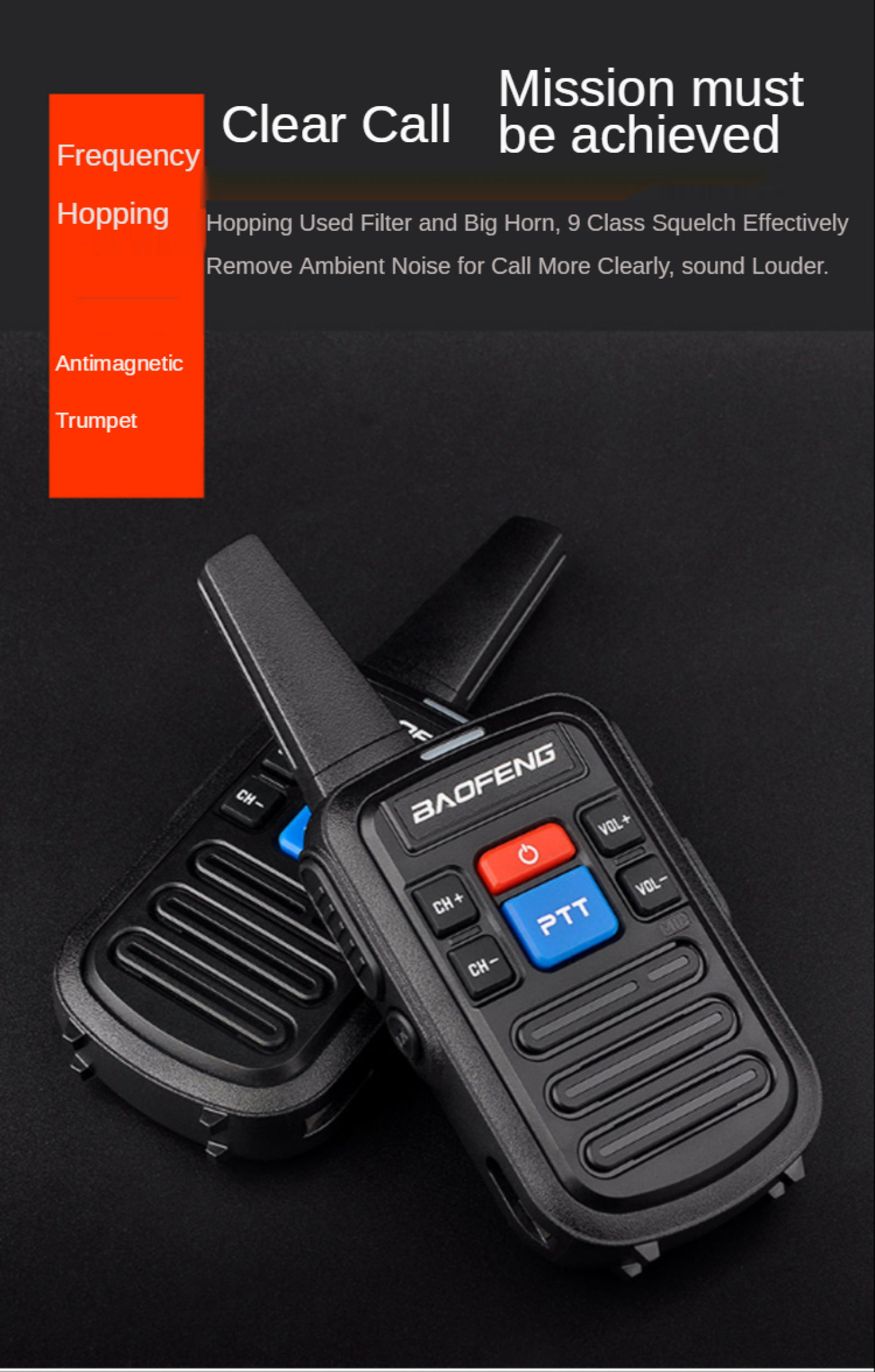 Baofeng 4PCS C50 5W Two Way Radio Portable Walkie Talkie USB Charging ...