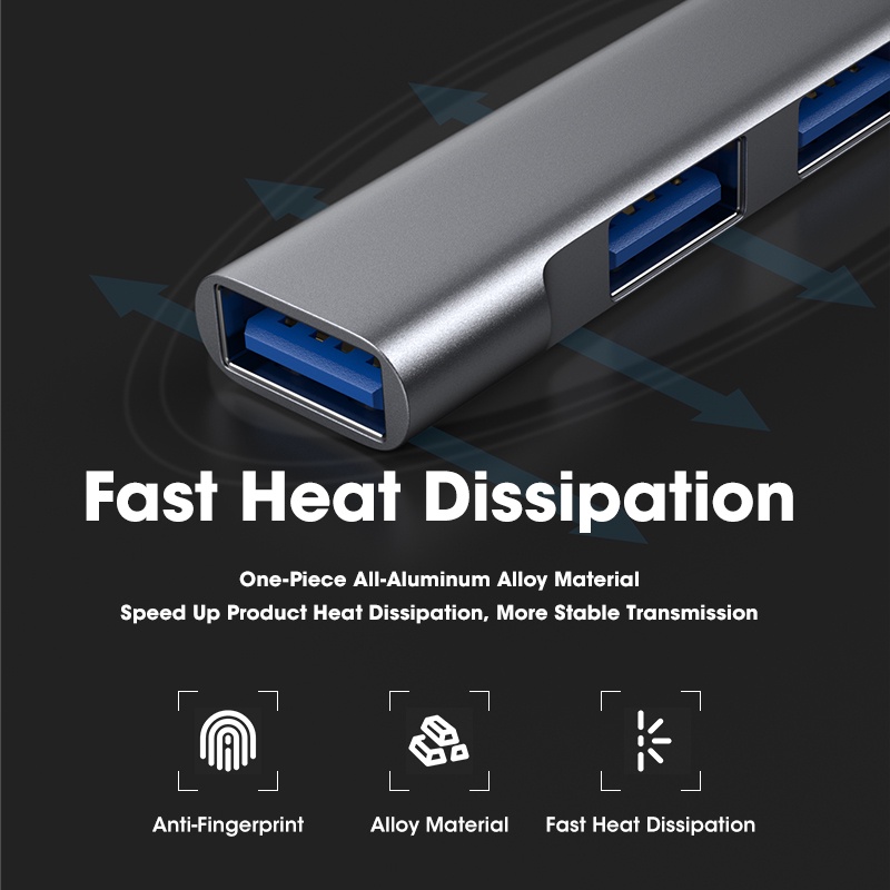 [Local Shipment] 4 In 1 USB/Type-C To Usb Hub Expander Ultra-Thin Mini ...
