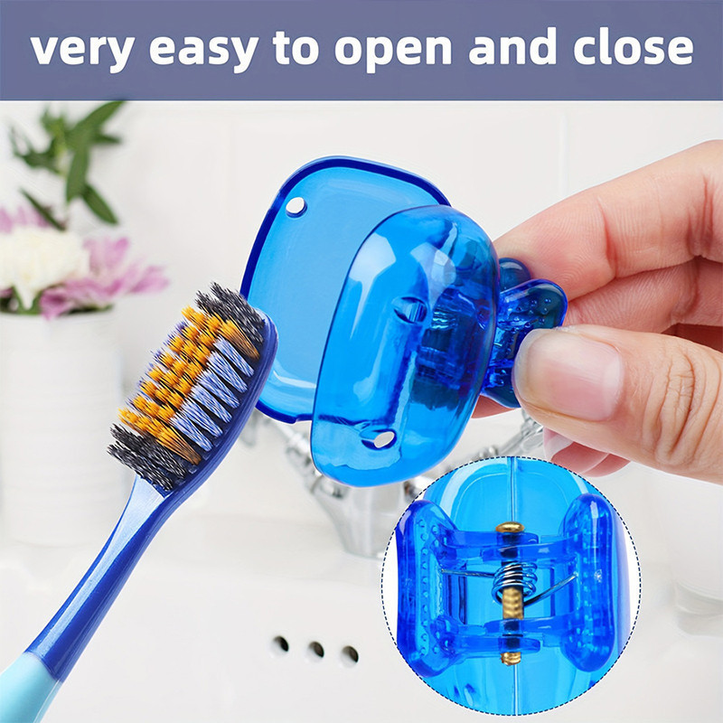 Toothbrush Holder Clips Plastic Toothbrush Head Covers Protective Cap ...