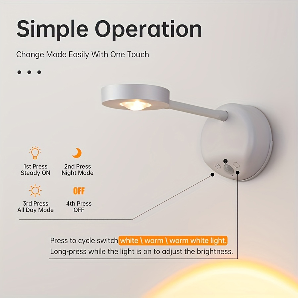 4X LED MOTION Sensor PIR Night Light Cordless Battery Powered Closet Stair Lamp £9.88 - UK - View #12